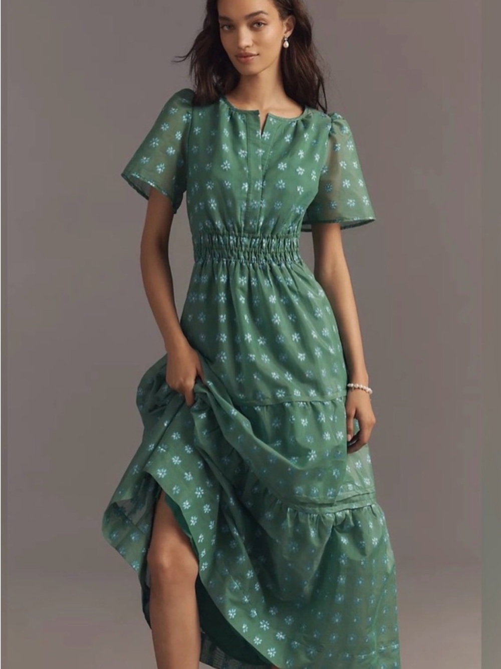Somerset Maxi Dress Jacquard Edition Green M
